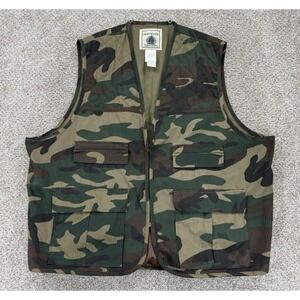 Northwest Territory Vest Men's Size 2XL Green Camo Zip Front Fishing Hunting XXL